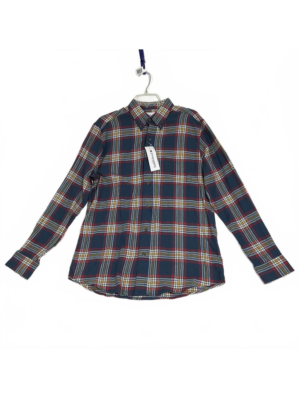 Saddlebred Classic Fit Men's Button-Up Plaid Shirt Medium b34